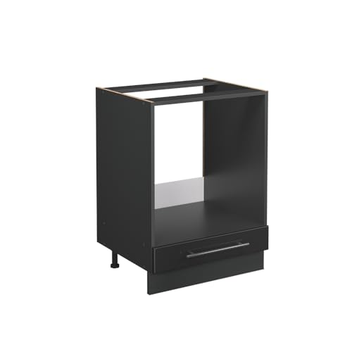 Vicco Herdumbauschrank Fame-Line, Anthrazit Hochglanz, 60 cm, AP Marmor von Vicco