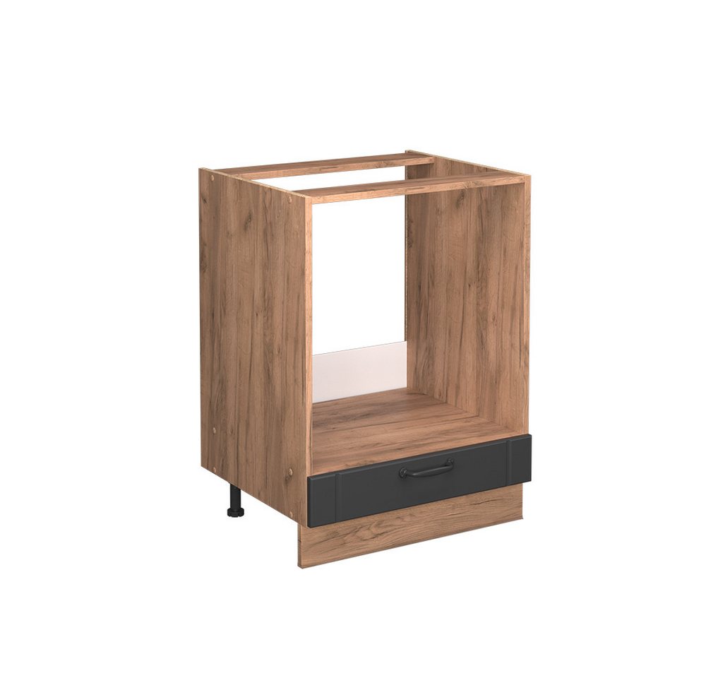 Vicco Herdumbauschrank Fame-Line, Dunkelgrau/Goldkraft Eiche, 60 cm, AP Marmor von Vicco