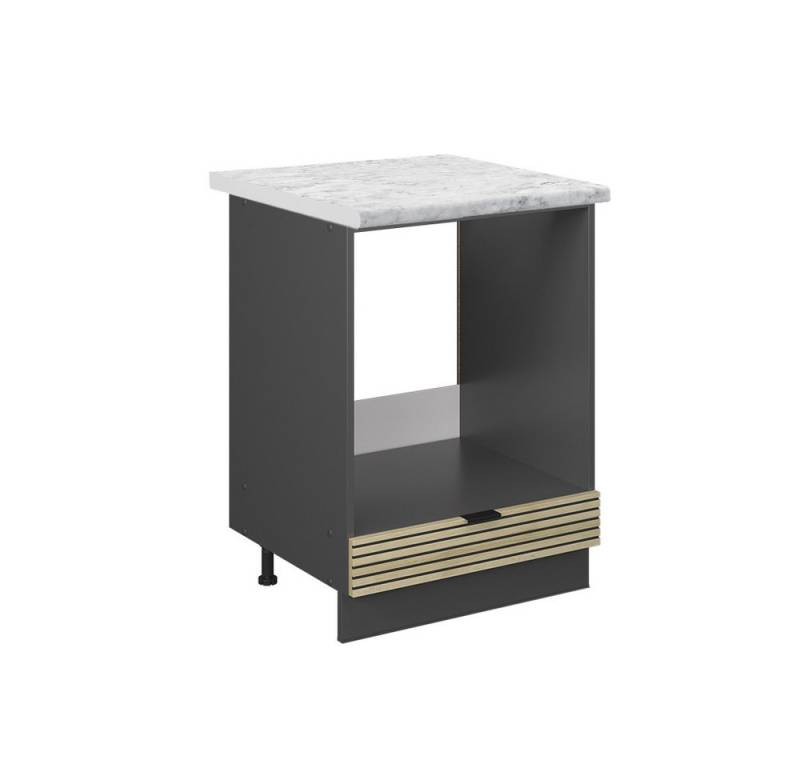 Vicco Herdumbauschrank Fame-Line, Eiche Paneel/Anthrazit, 60 cm, AP Marmor von Vicco