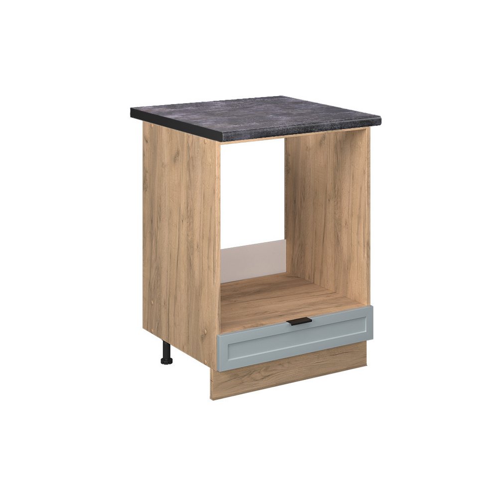 Vicco Herdumbauschrank Fame-Line, Hellblau-grau/Goldkraft Eiche, 60 cm, AP Anthrazit von Vicco