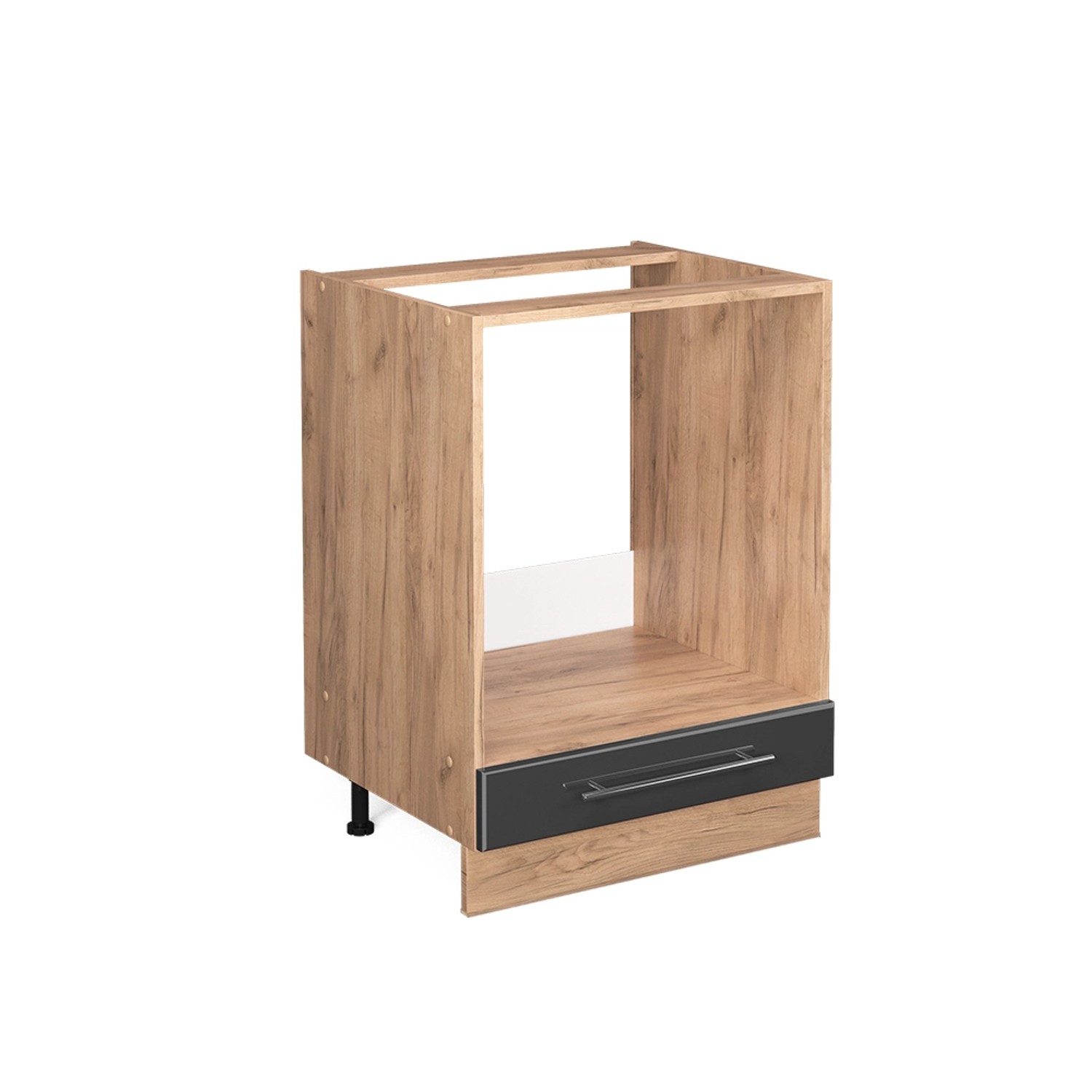 Vicco Herdumbauschrank Fame-Line Anthrazit Hochglanz/Goldkraft Eiche 60 cm ohne Arbeitsplatte von Vicco