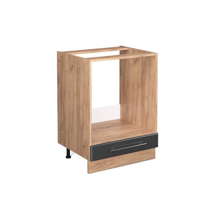 Vicco Herdumbauschrank Fame-Line Anthrazit Hochglanz/Goldkraft Eiche 60 cm ohne Arbeitsplatte von Vicco