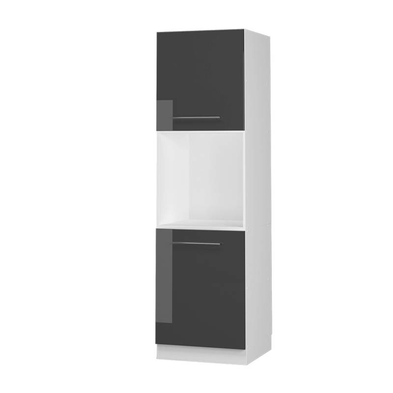 Vicco Herdumbauschrank Fame-Line Anthrazit Hochglanz/Weiß 60 cm mit Offenem Regal von Vicco