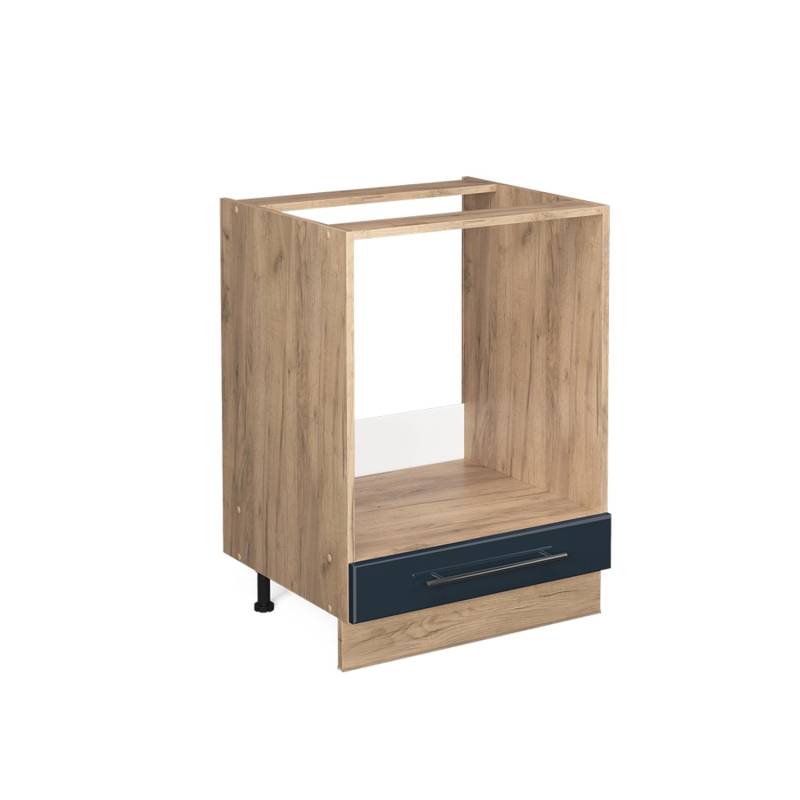 Vicco Herdumbauschrank Fame-Line Dunkelblau Hochglanz/Goldkraft Eiche 60 cm ohne Arbeitsplatte von Vicco