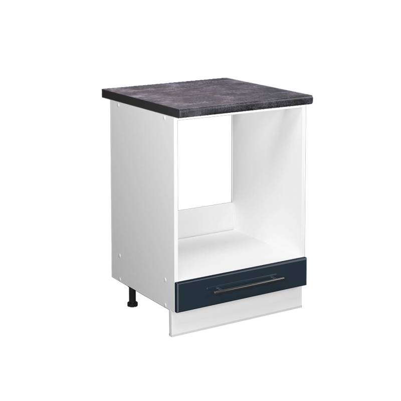 Vicco Herdumbauschrank Fame-Line Dunkelblau Hochglanz/Weiß 60 cm AP Anthrazit von Vicco