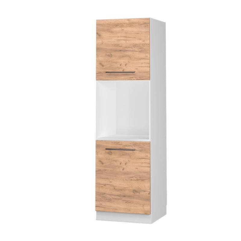 Vicco Herdumbauschrank Fame-Line Goldkraft Eiche/Weiß 60 cm mit Offenem Regal von Vicco