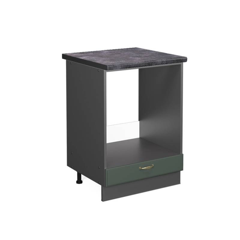 Vicco Herdumbauschrank Fame-Line Grün-Gold Landhaus/Anthrazit 60 cm AP Anthrazit von Vicco