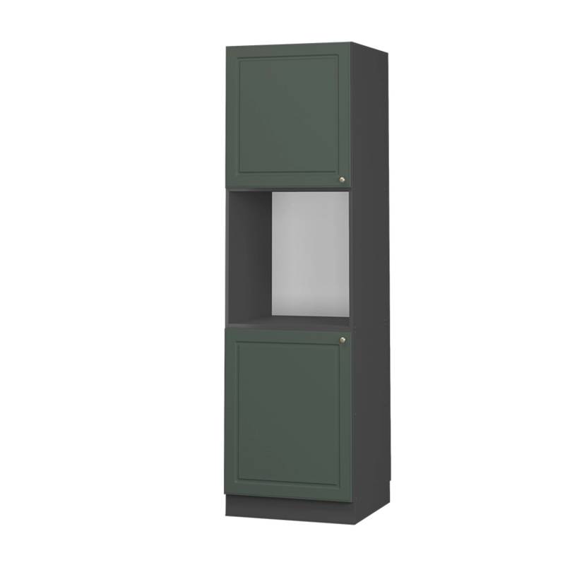 Vicco Herdumbauschrank Fame-Line Grün-Gold Landhaus/Anthrazit 60 cm Offen von Vicco