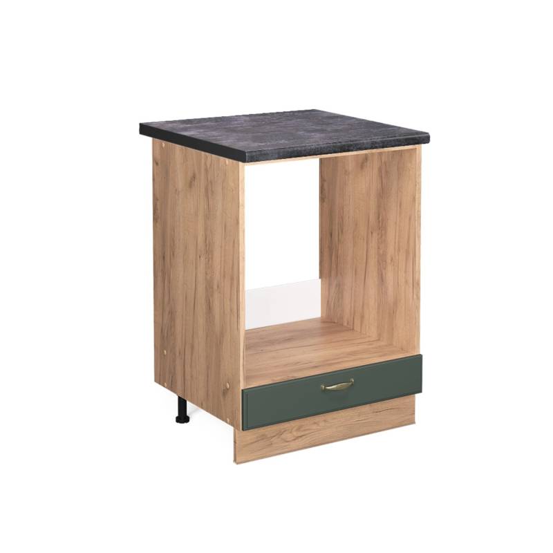 Vicco Herdumbauschrank Fame-Line Grün-Gold Landhaus/Goldkraft Eiche 60 cm AP Anthrazit von Vicco