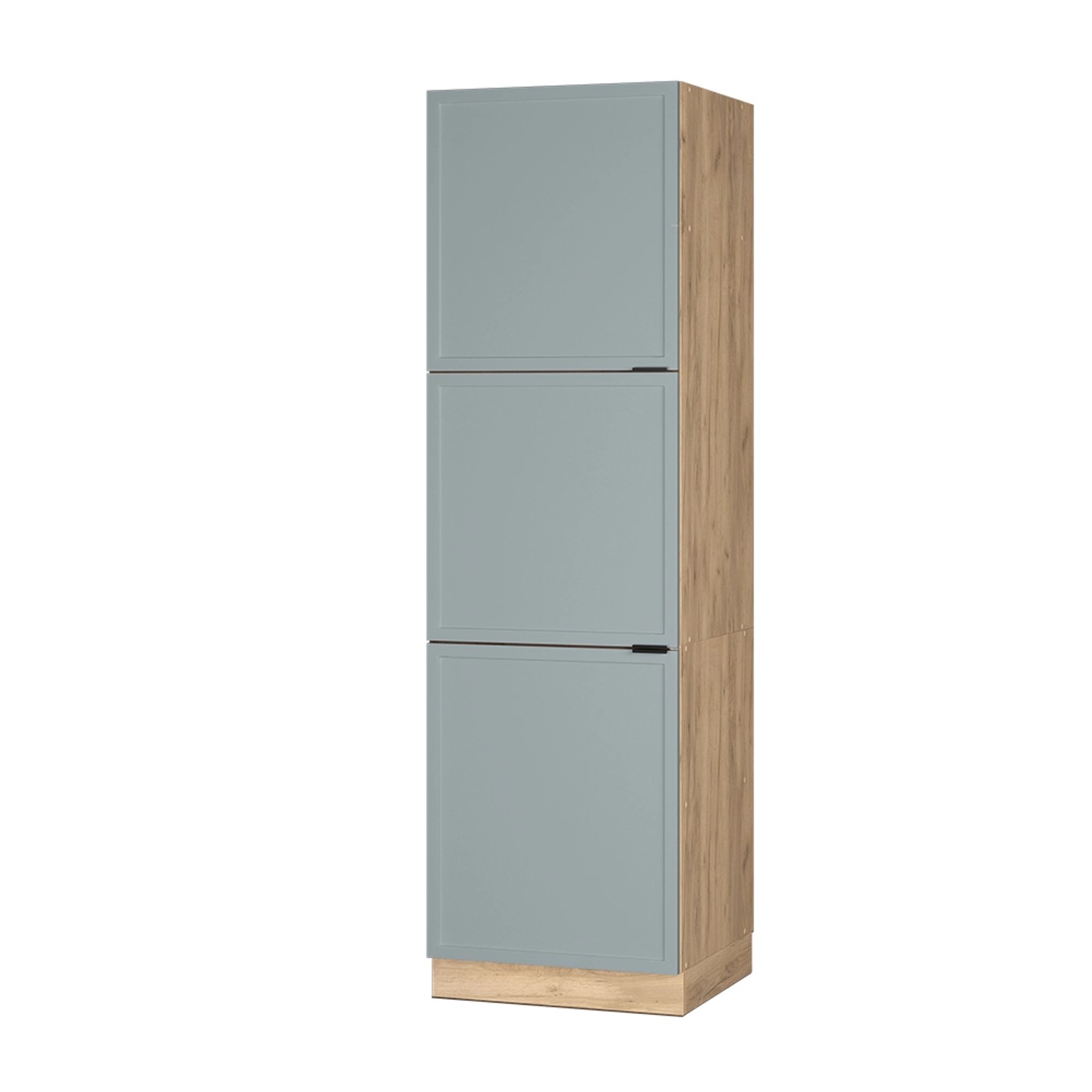 Vicco Herdumbauschrank Fame-Line Herdschrank Hellblau-grau 60 cm mit Goldkraft Eiche Korpus von Vicco