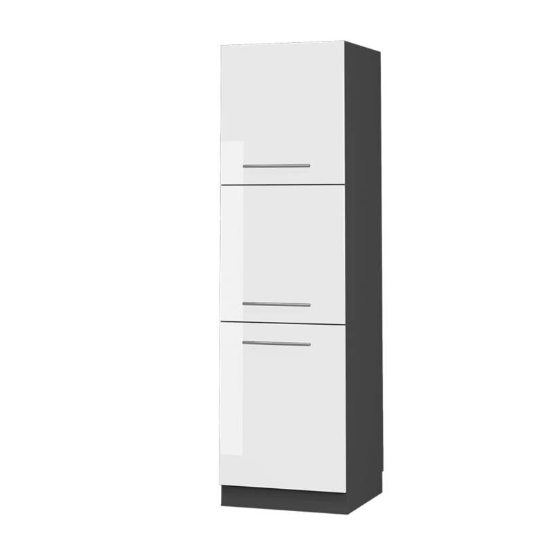 Vicco Herdumbauschrank Fame-Line Herdschrank Weiß Hochglanz/Anthrazit 60 cm von Vicco