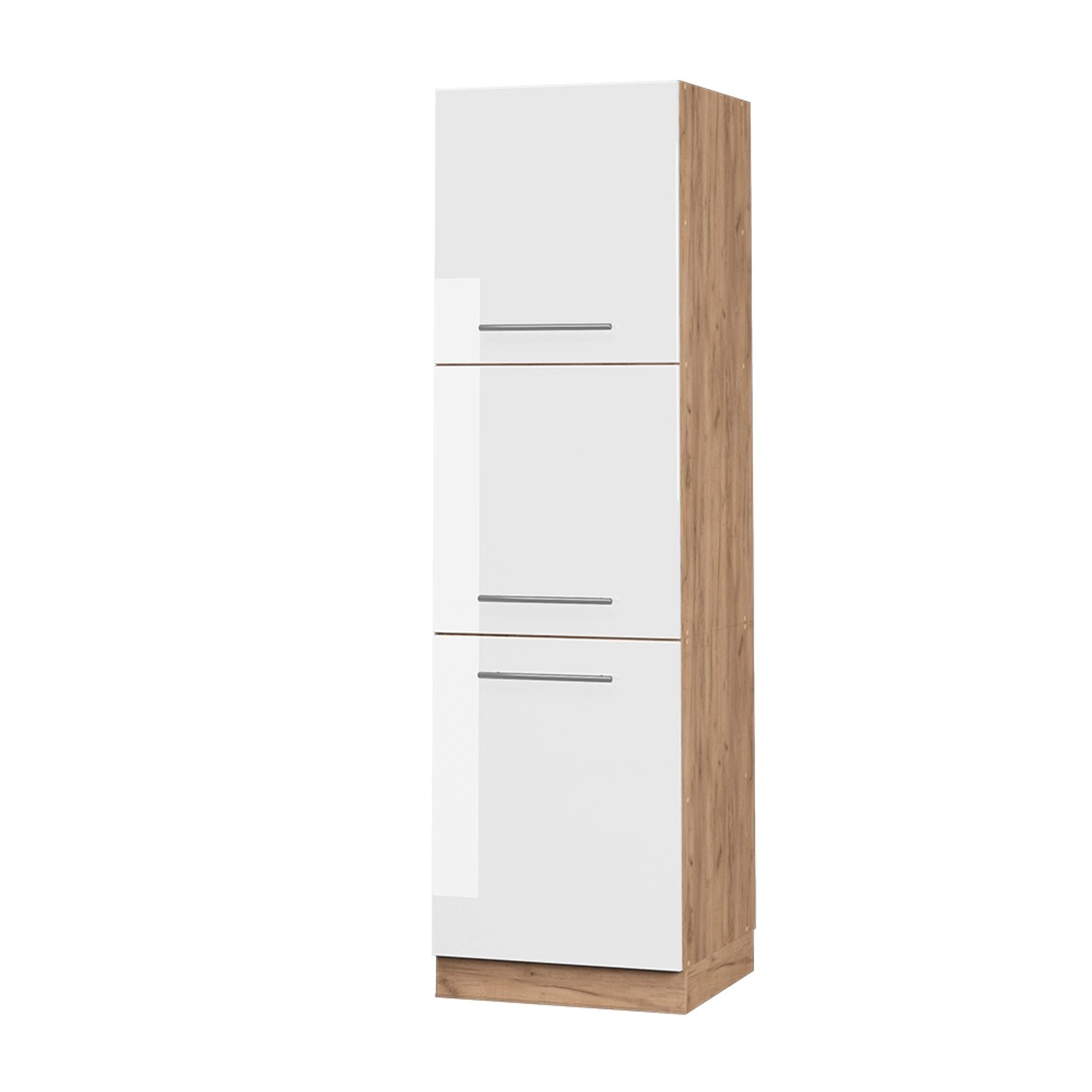Vicco Herdumbauschrank Fame-Line Weiß Hochglanz/Goldkraft Eiche 60 cm von Vicco