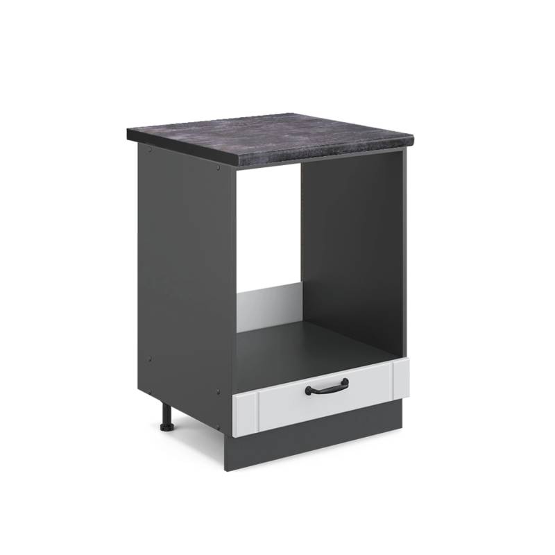 Vicco Herdumbauschrank Fame-Line Weiß Landhaus/Anthrazit 60 cm AP Anthrazit von Vicco