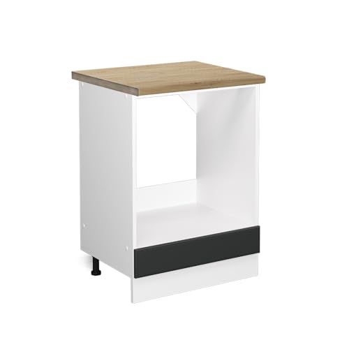 Vicco Herdumbauschrank R-Line, Anthrazit Landhaus/Weiß, 60 cm, AP Eiche von Vicco