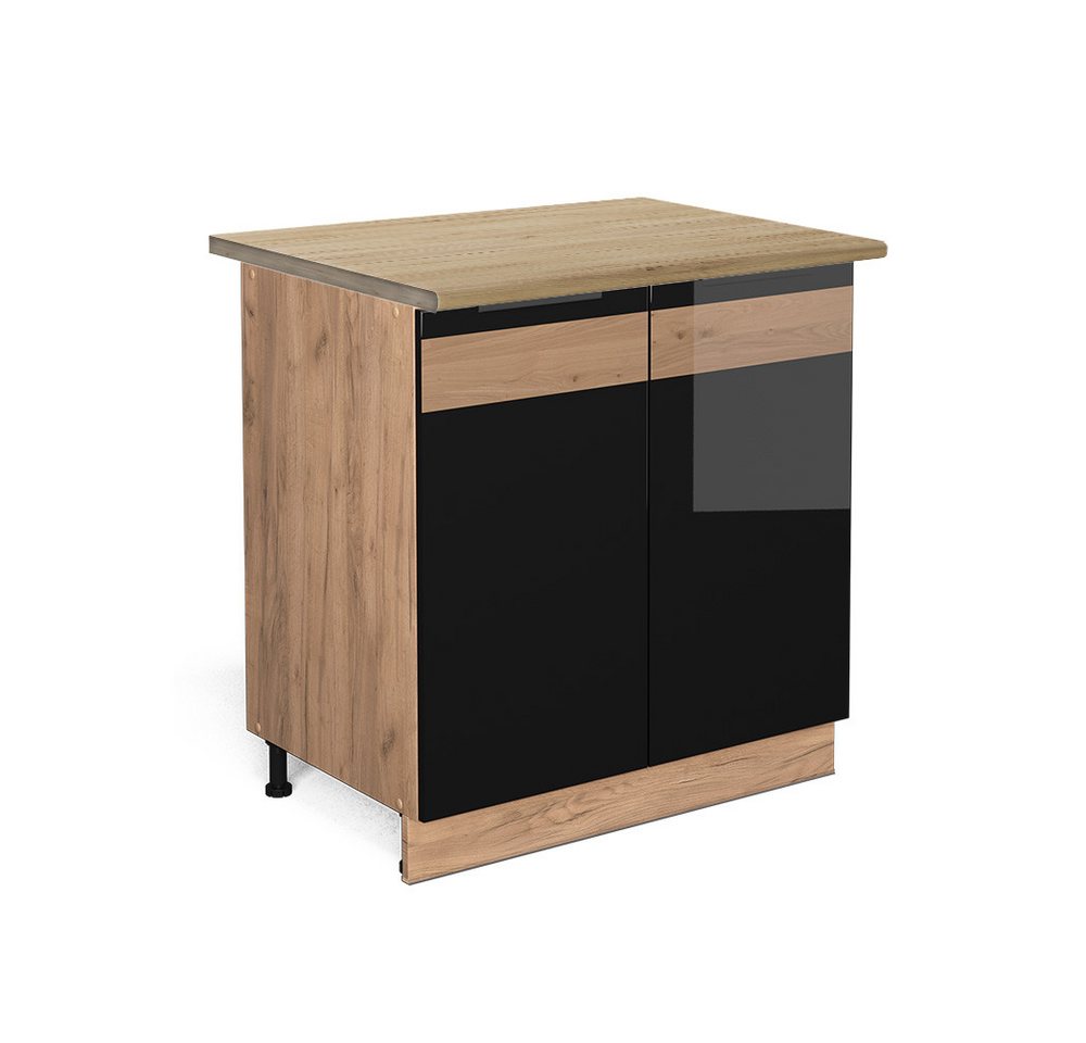 Vicco Herdumbauschrank R-Line, Anthrazit Landhaus/Weiß, 60 cm, AP Marmor von Vicco