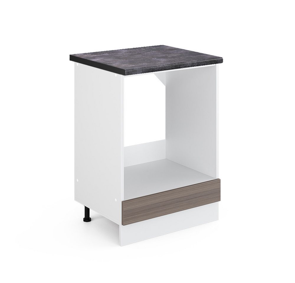 Vicco Herdumbauschrank R-Line, Grau/Weiß, 60 cm, AP Anthrazit von Vicco