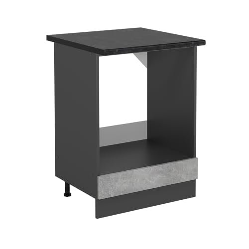 Vicco Herdumbauschrank R-Line, Herdschrank, Beton, 60 cm, AP Anthrazit von Vicco