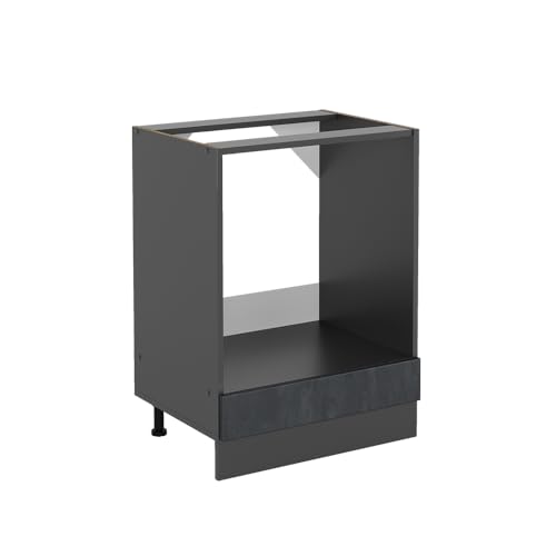 Vicco Herdumbauschrank R-Line, Schwarz Beton/Anthrazit, 60 cm ohne Arbeitsplatte von Vicco