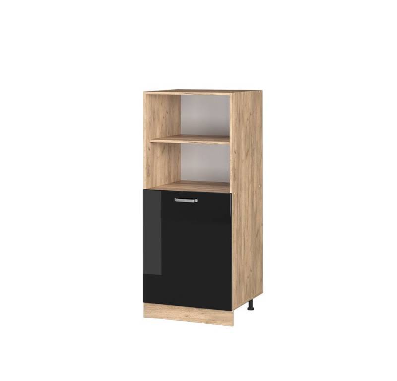 Vicco Herdumbauschrank R-Line, Schwarz Hochglanz/Goldkraft Eiche, 60 cm von Vicco