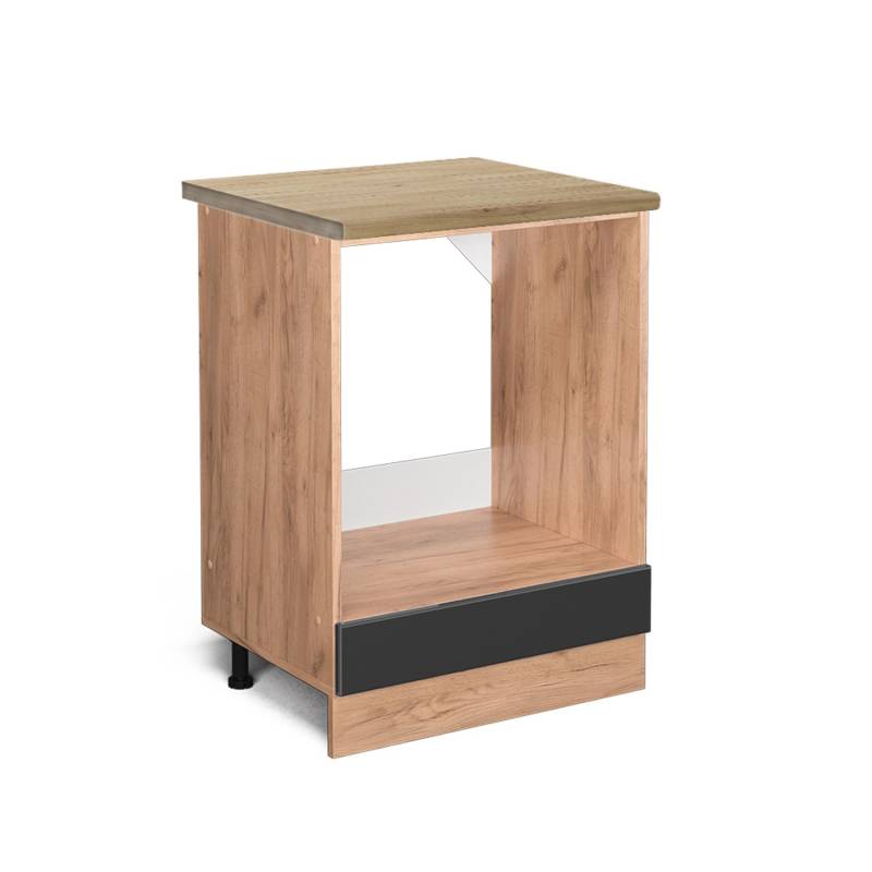 Vicco Herdumbauschrank R-Line Anthrazit Hochglanz/Goldkraft Eiche 60 cm AP Eiche von Vicco