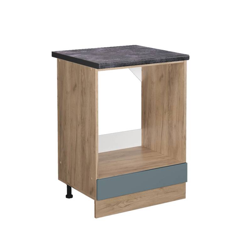 Vicco Herdumbauschrank R-Line Blau-Grau/Goldkraft Eiche 60 cm AP Anthrazit von Vicco