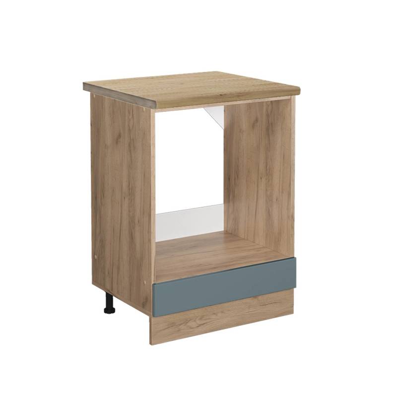 Vicco Herdumbauschrank R-Line Blau-Grau/Goldkraft Eiche 60 cm AP Eiche von Vicco