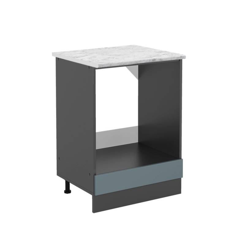 Vicco Herdumbauschrank R-Line Herdschrank Blau-Grau/Anthrazit 60 cm AP Marmor von Vicco