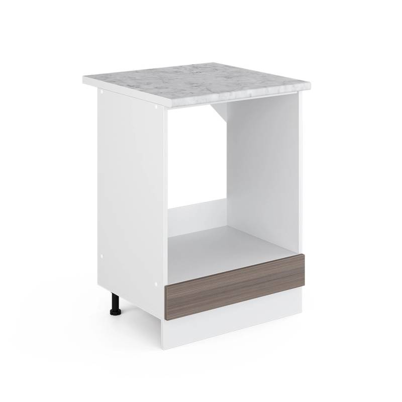 Vicco Herdumbauschrank R-Line Herdschrank Grau/Weiß 60 cm AP Marmor von Vicco