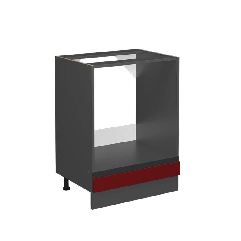 Vicco Herdumbauschrank R-Line Rot/Anthrazit 60 cm J-Shape ohne Arbeitsplatte von Vicco