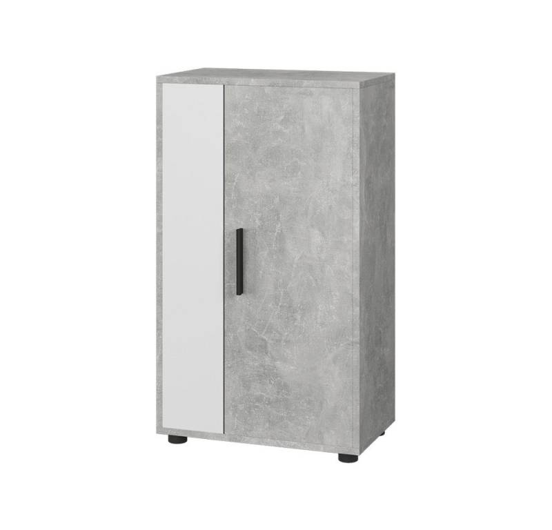 Vicco Highboard Berno, Beton/Weiß, 50.1 x 87.3 cm mit 2 Fächern von Vicco