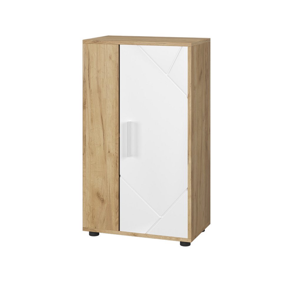 Vicco Highboard Berno, Goldkraft Eiche/Weiß, 50.1 x 87.3 cm mit 2 Fächern von Vicco