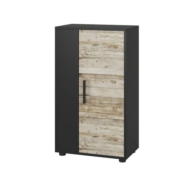 Vicco Highboard Berno, Schwarz/Sandeiche, 50.1 x 87.3 cm mit 2 Fächern von Vicco