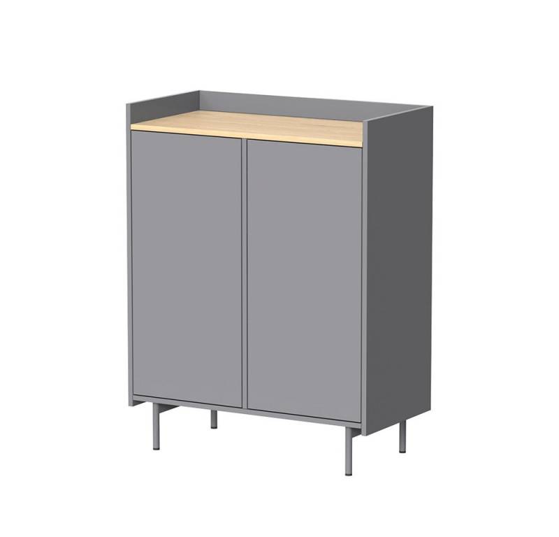 Vicco Highboard Velina, Grau/Eiche, 80 x 103 cm mit 6 Fächern Vicco Highboard Velina, Grau/Eiche, 80 x 103 cm mit 6 Fächern von Vicco