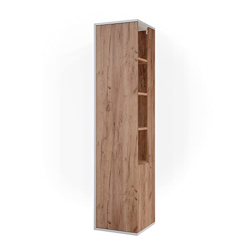 Vicco Badschrank Kate, Weiß/Eiche, 35 x 152 cm von Vicco