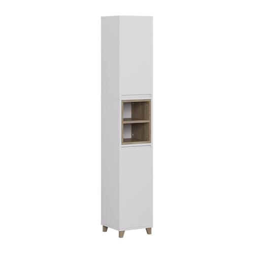Vicco Hochschrank Elnor, Weiß/Eiche, 30 x 170 cm mit 2 Türen Vicco Hochschrank Elnor, Weiß/Eiche, 30 x 170 cm mit 2 Türen von Vicco