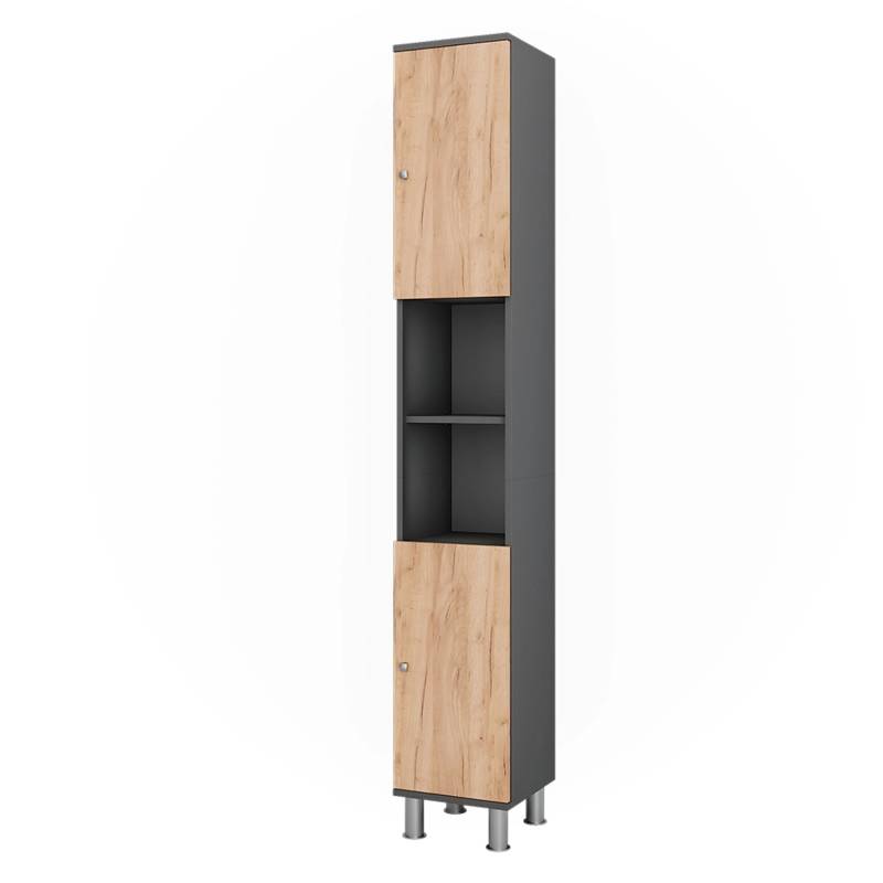 Vicco Hochschrank Fynn Anthrazit/Goldkraft Eiche 30 x 190 cm von Vicco