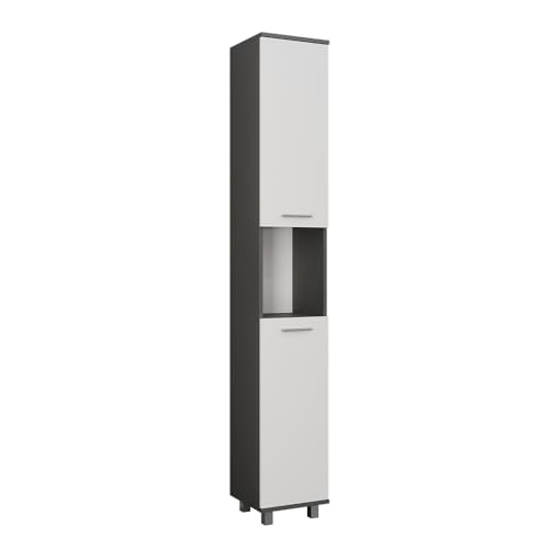 Vicco Hochschrank Ilias, Anthrazit/Weiß, 30.2 x 190 cm mit 2 Türen von Vicco