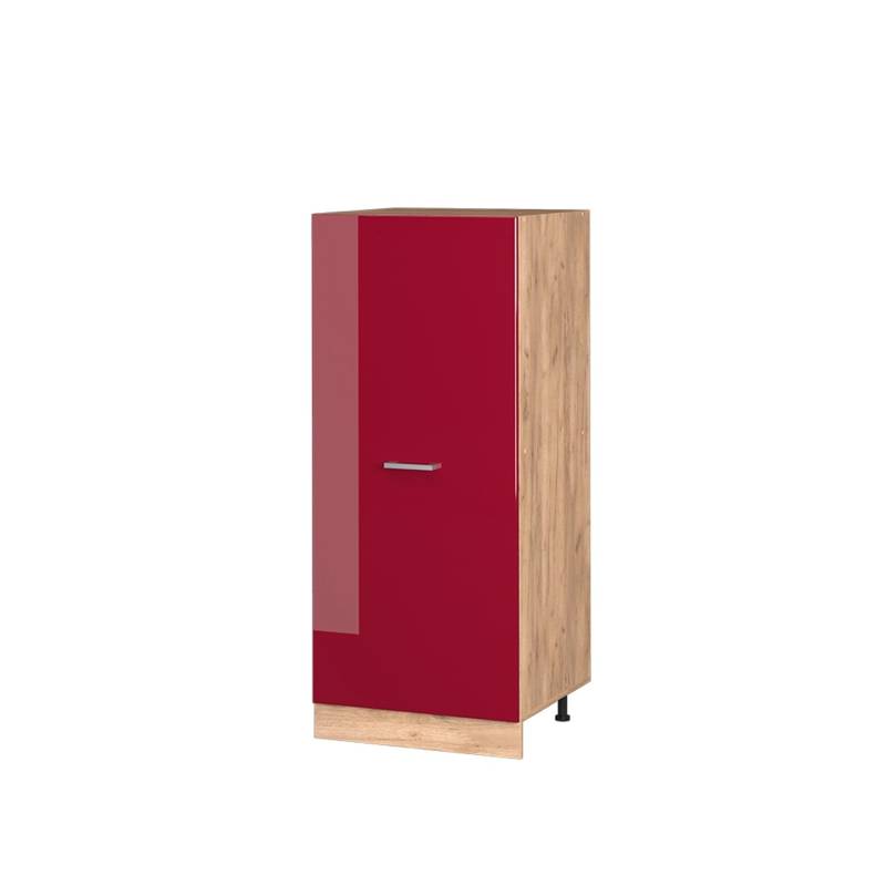 Vicco Hochschrank R-Line Küchenkommode Bordeaux Hochglanz/Goldkraft Eiche 60 cm von Vicco