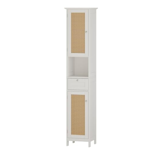 Vicco Badschrank Rosario, Weiß, 32 x 170 cm mit 2 Türen und Schublade von Vicco