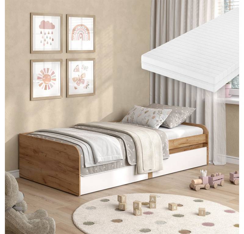 Vicco Kinderbett Clario, Weiß/Artisan, 90x200 cm mit Matratze Vicco Kinderbett Clario, Weiß/Artisan, 90x200 cm mit Matratze von Vicco