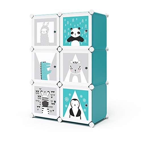 Vicco Kinderregal Andy, Blau, 74 x 110 cm 6 Fächer (Panda) von Vicco