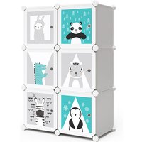 Kinderregal Andy, Grau, 74.5 x 110 cm 6 Fächer (Panda) Vicco von Vicco