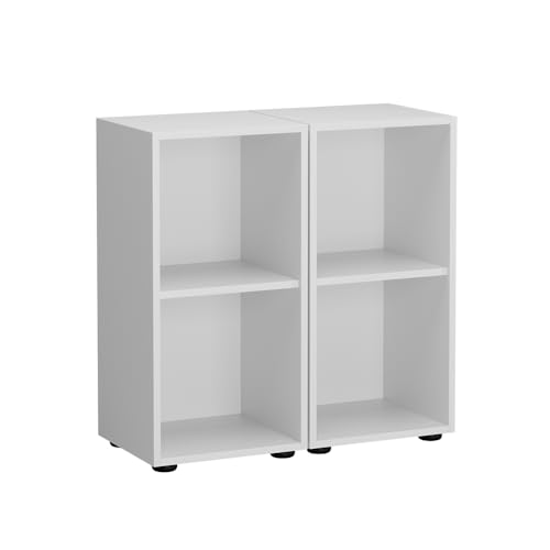 Vicco Kinderregal Weiß Estell 2er-Set — 71x38x32 cm gefertigt aus Spanplatte — Bücherregal für Kinder, platzsparende Lösung für Aufbewahrung Vicco Kinderregal Weiß Estell 2er-Set — 71x38x32 cm gefertigt aus Spanplatte — Bücherregal für Kinder, platzsparende Lösung für Aufbewahrung von Vicco