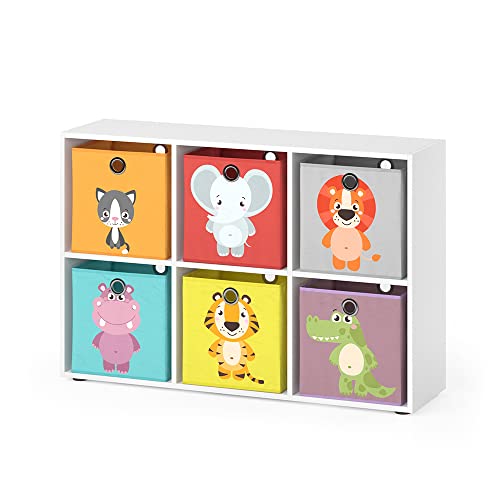 Vicco Kinderregal Weiß mit 6 Faltboxen - 72x108x29 cm gefertigt aus Spanplatte - Bücherregal perfekt fürs Kinderzimmer, praktische Aufbewahrung für Bücher und Spielzeug Vicco Kinderregal Weiß mit 6 Faltboxen - 72x108x29 cm gefertigt aus Spanplatte - Bücherregal perfekt fürs Kinderzimmer, praktische Aufbewahrung für Bücher und Spielzeug von Vicco