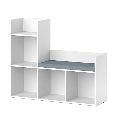 Vicco Kindersitzbank Weiß Luigi - 107x89x31 cm hergestellt aus Spanplatte - Spielzeugschrank ideal für Kinder, mit Sitzfläche für funktionale Raumnutzung von Vicco