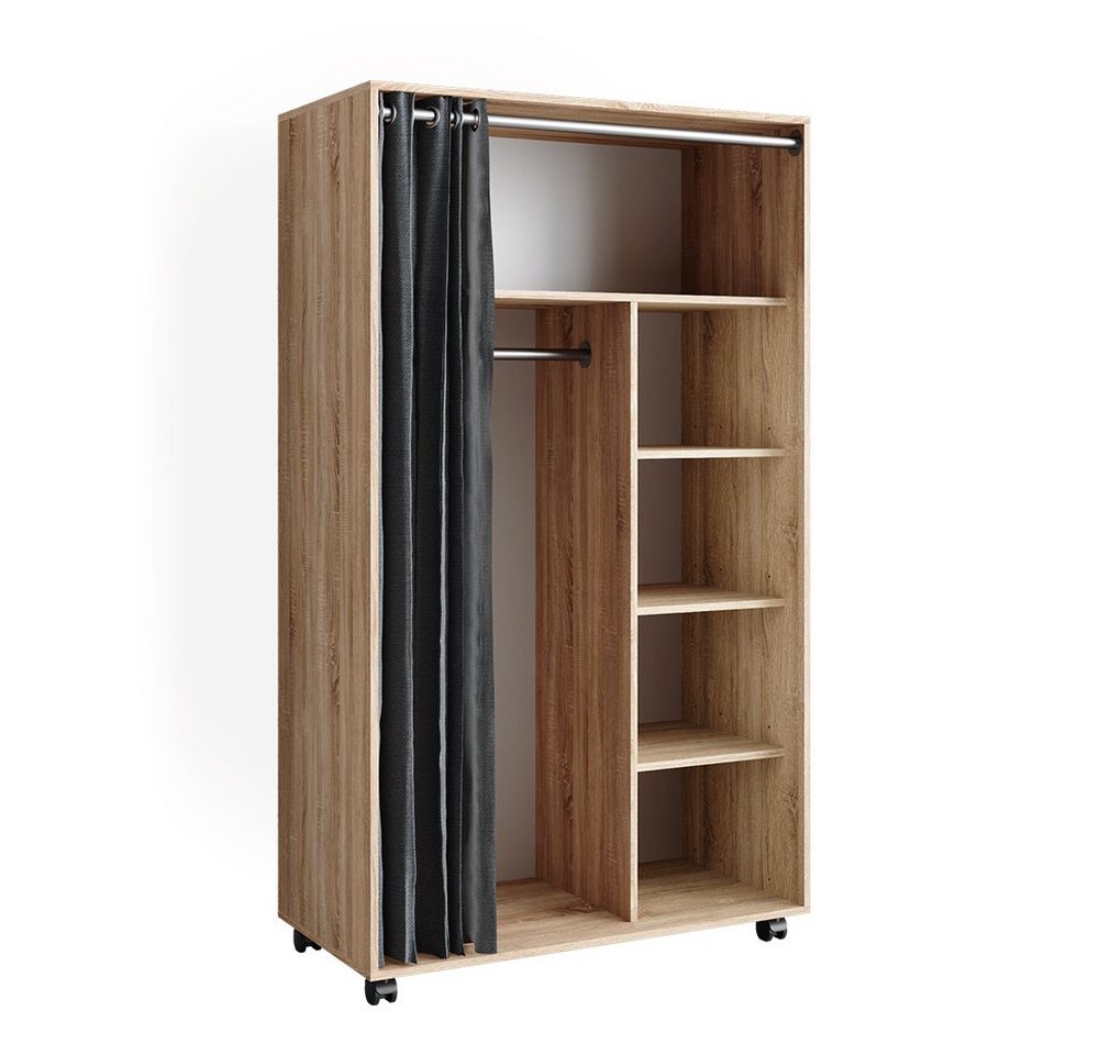 Vicco Kleiderschrank Doros, Sonoma, 100 x 168 cm offen, mit Rollen mit Kleiderstange Vicco Kleiderschrank Doros, Sonoma, 100 x 168 cm offen, mit Rollen mit Kleiderstange von Vicco