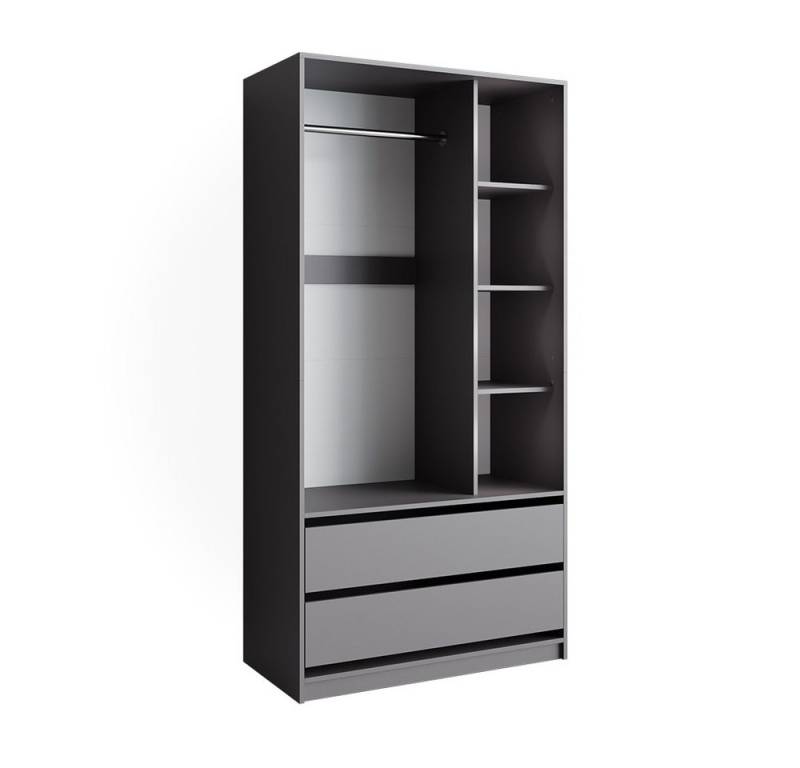 Vicco Kleiderschrank Elmo, Anthrazit, 100 x 200 cm mit 2 Schubladen von Vicco