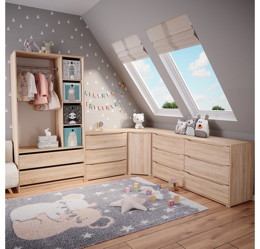 Vicco Kleiderschrank Elmo, Sonoma, 100 x 200 cm mit 2 Schubladen Vicco Kleiderschrank Elmo, Sonoma, 100 x 200 cm mit 2 Schubladen von Vicco
