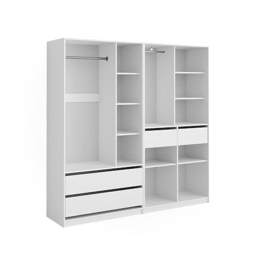 Vicco Kleiderschrank Elmo, Flügeltürenschrank, Weiß, 100 x 200 cm 2er Set Vicco Kleiderschrank Elmo, Flügeltürenschrank, Weiß, 100 x 200 cm 2er Set von Vicco