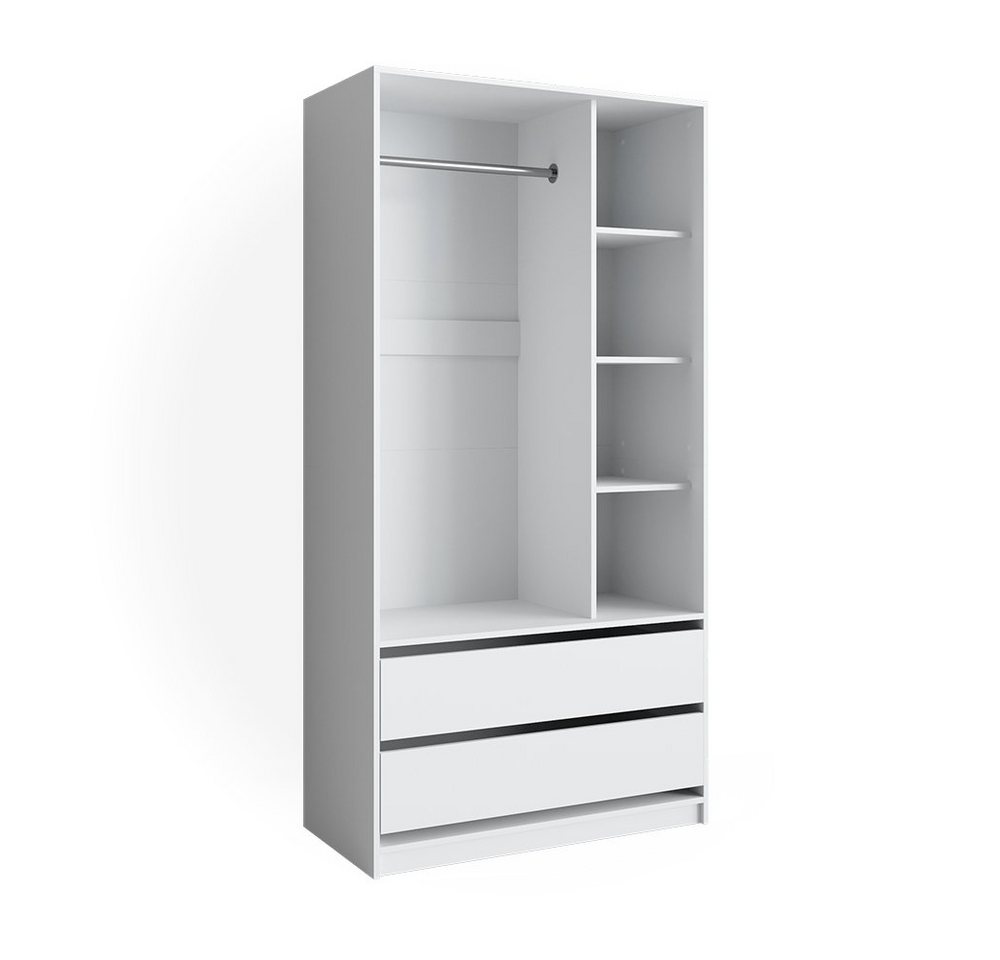 Vicco Kleiderschrank Elmo, Weiß, 100 x 200 cm mit 2 Schubladen Vicco Kleiderschrank Elmo, Weiß, 100 x 200 cm mit 2 Schubladen von Vicco